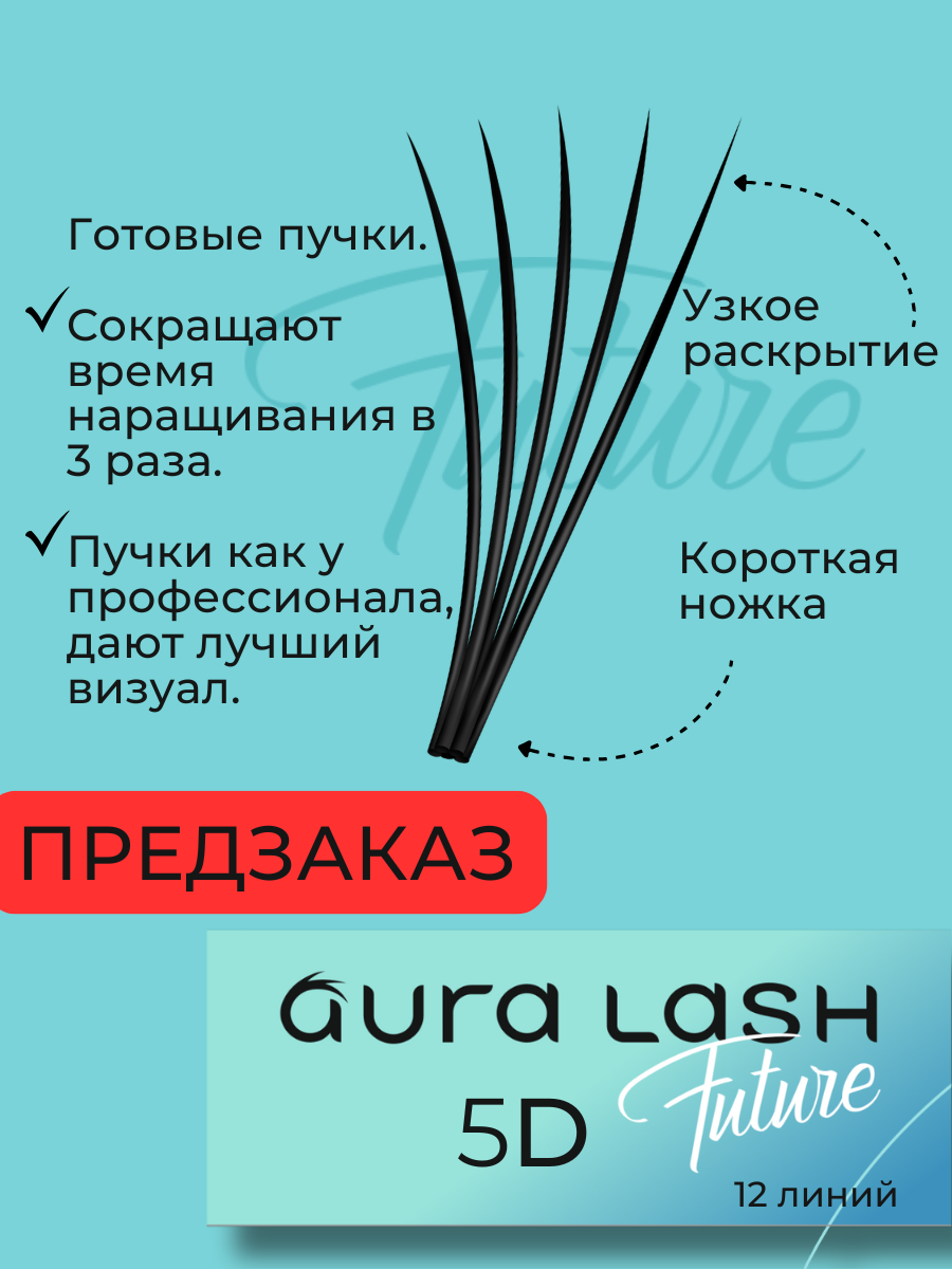 Ресницы AURA LASH 5D Черные Микс  (12 линий)